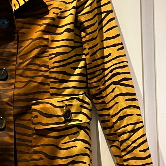Michael Kors Divine Tiger Animal Print Trench Coat - Picture 6 of 11